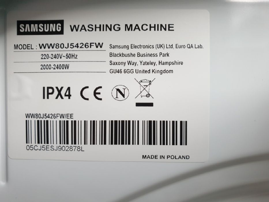 Пральна/стиральная/ машина SAMSUNG 8 KG / WW80J5426FW