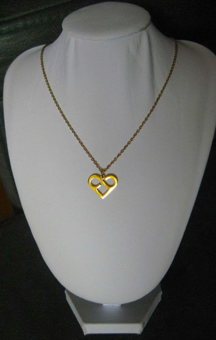Colar Aço Dourado Coração Infinito NOVO