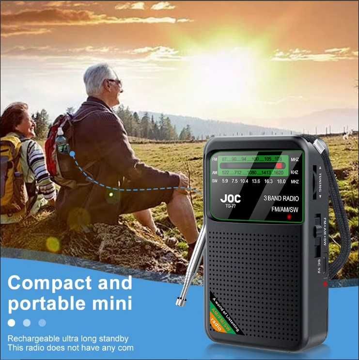 Радіоприймач FM MW SW карманний на акумуляторі під Type-C