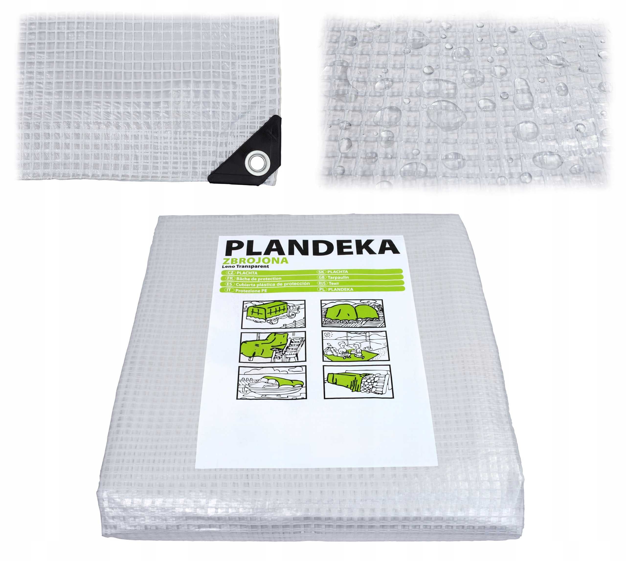 Plandeka ZBROJONA przeźroczysta 5x5m mocna 5 x 5 m 100g UV do warzywa