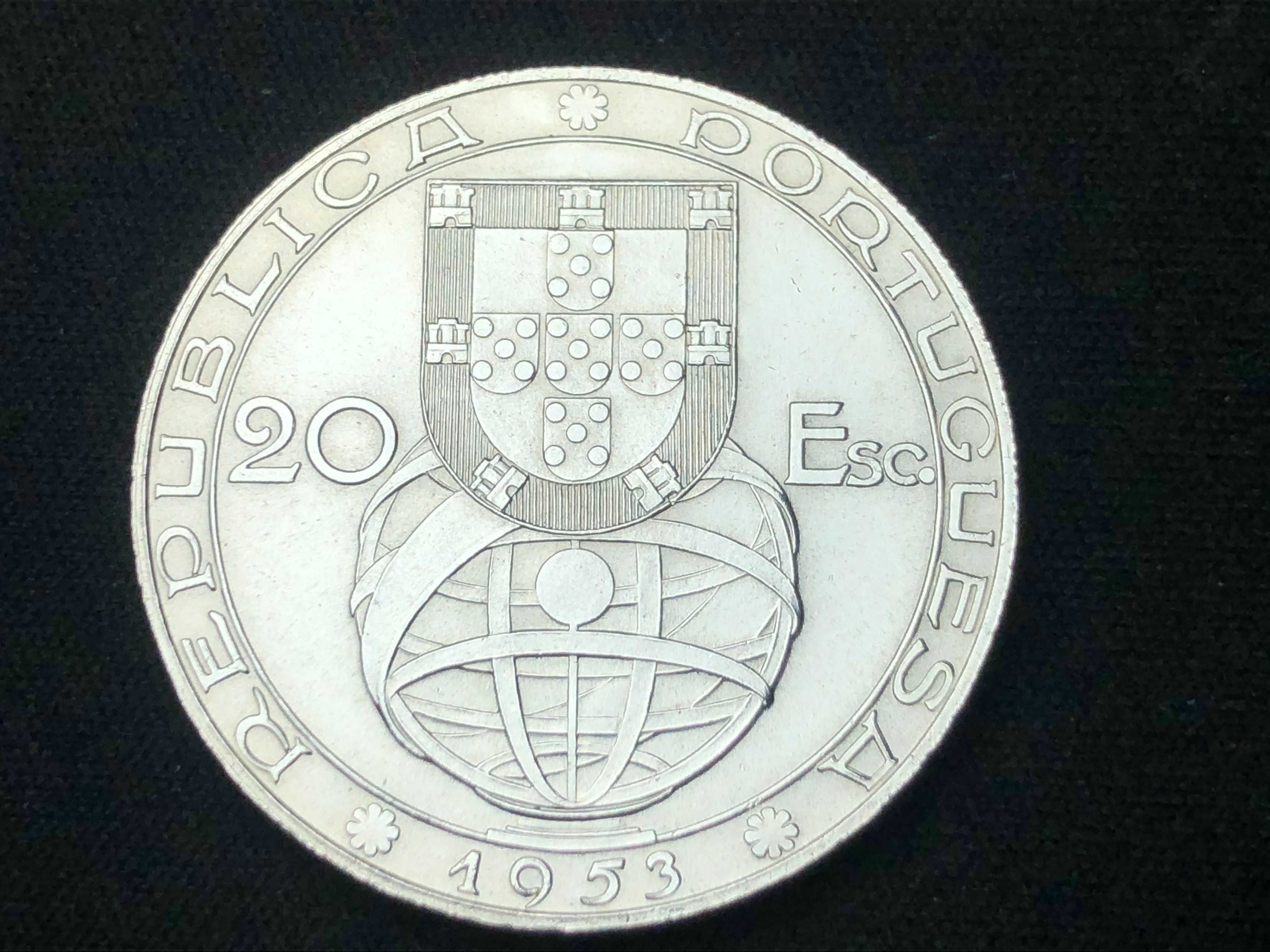 20 Escudos Prata 1953 Renovação Financeira