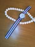 Relógio Quartz Estilo Diver com Pulseira NATO Azul, Vermelho e Branco
