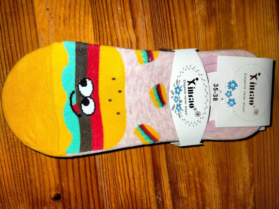 Zestaw skarpet stópek - motyw pizza frytki i babeczka