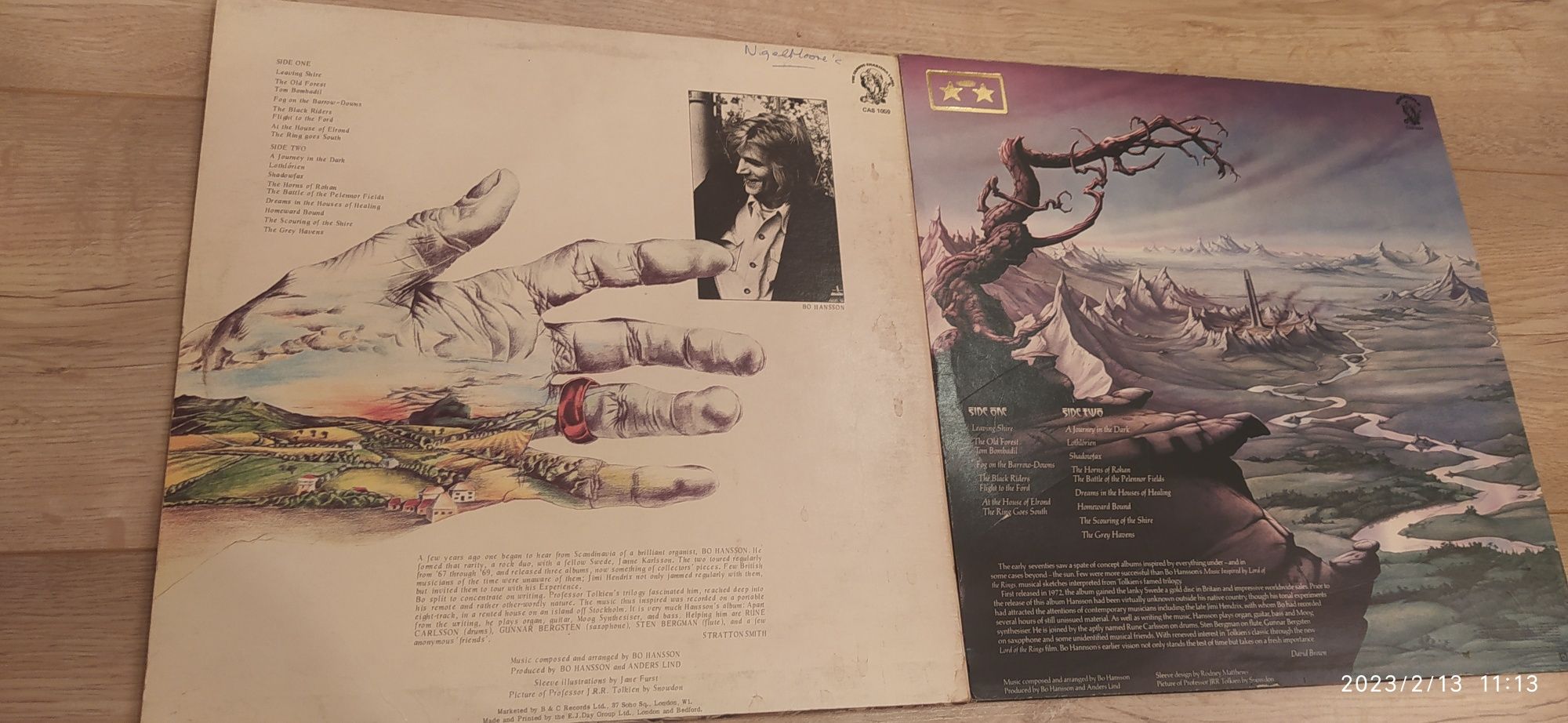 Music Inspired by Lord of the Rings Bo Hansson 2 x LP Album 1st Press