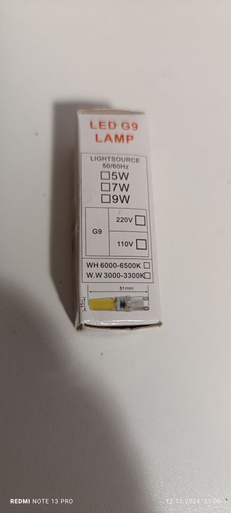 żarówki LED cob g9