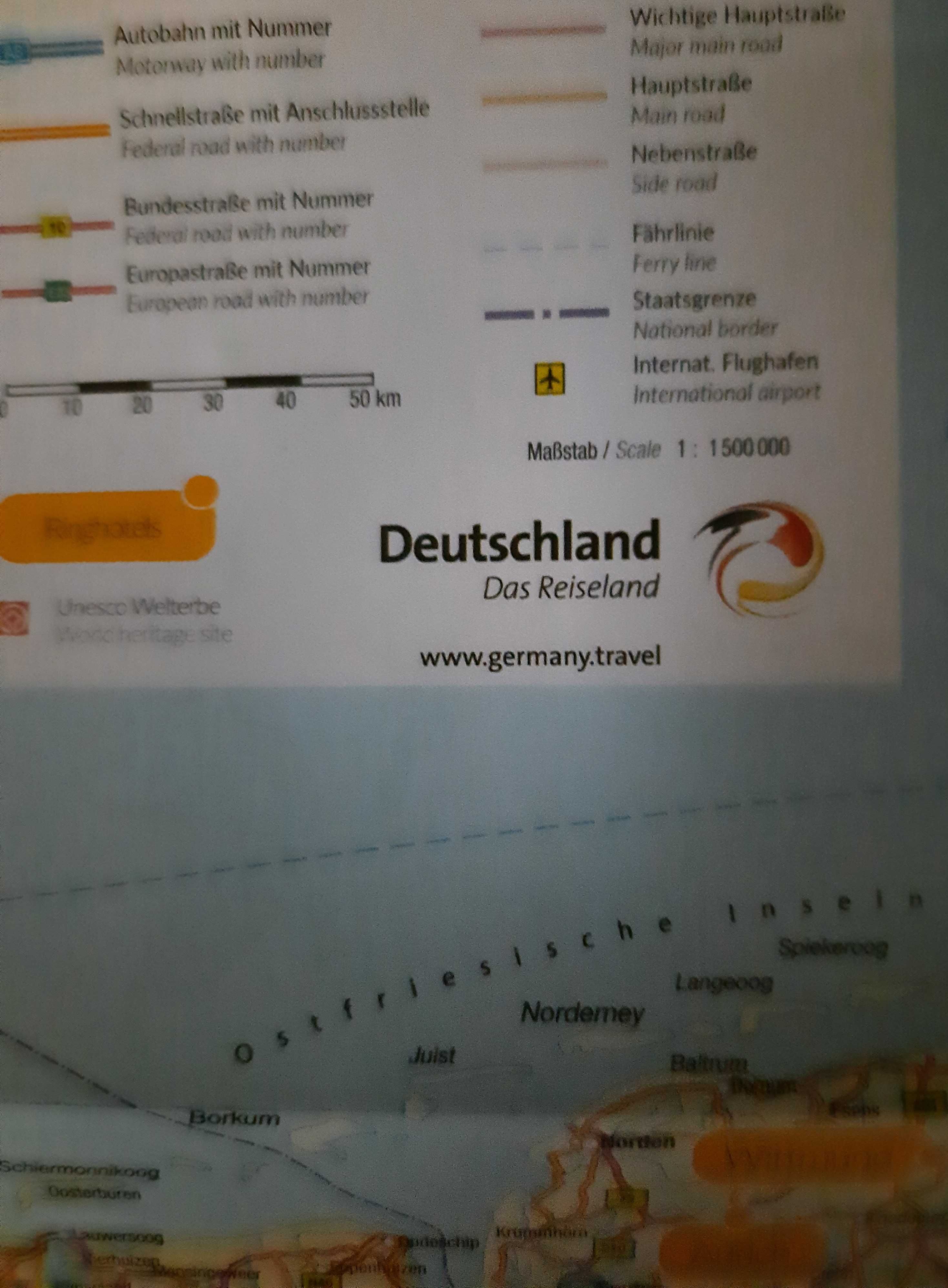 Германия. Карта Германии. На немецком языке.