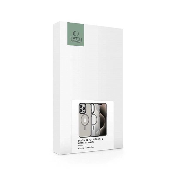 Etui Tech-Protect MagMat 2 MagSafe na iPhone 15 Pro Max - tytanowy mat