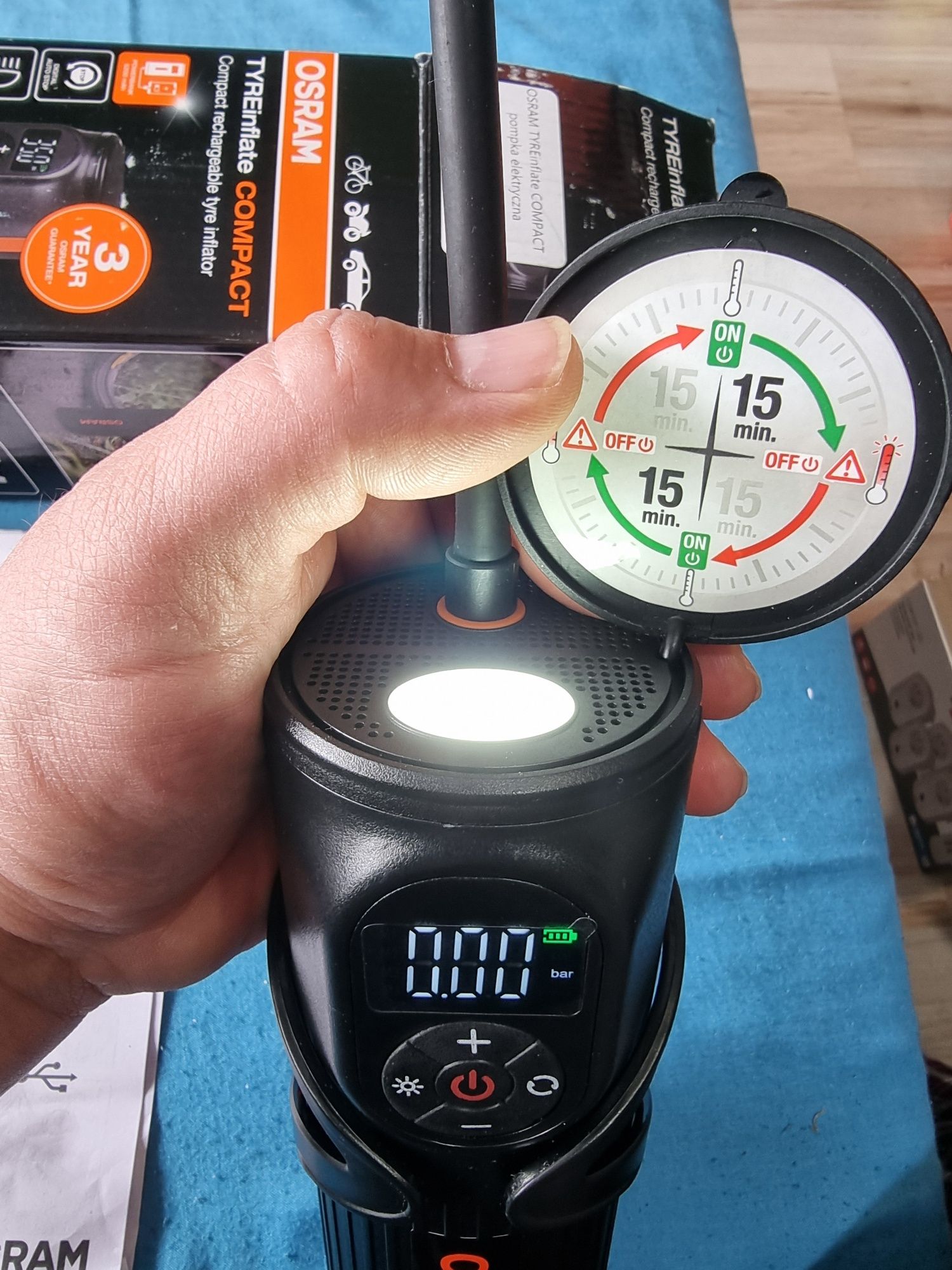 Pompka, mini kompresor akumulatorowy Osram TYREinflate Compact Special