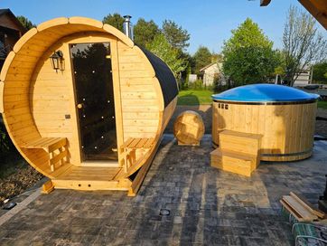 Sauna Beczka 300cm Ogrodowa z Piecem Stoveman - od Producenta z Litwy