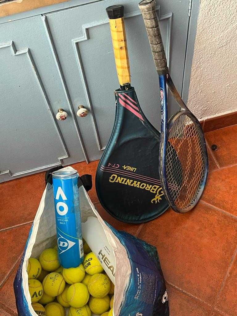 2 Raquetes de ténis + 40 bolas
