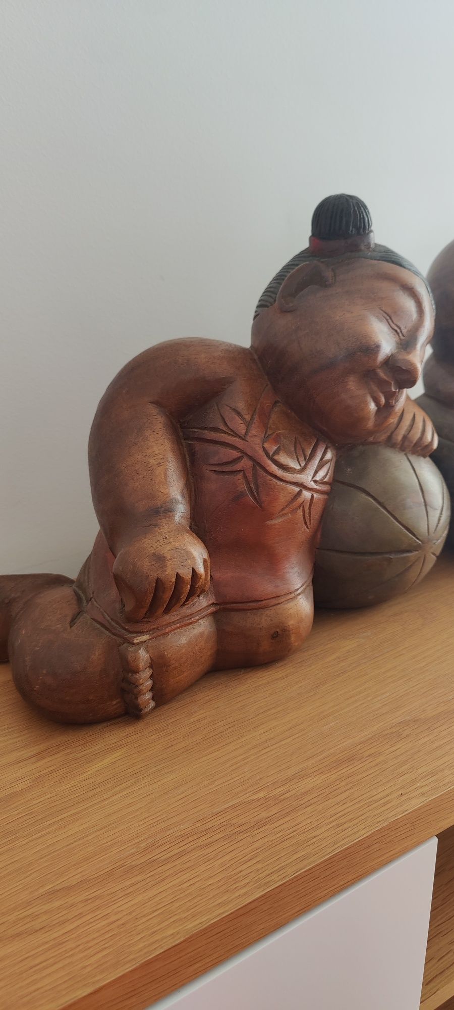 Par de esculturas madeira