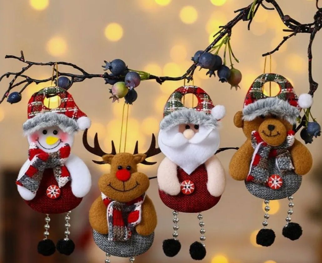 4 Pendentes decoração de árvore de Natal