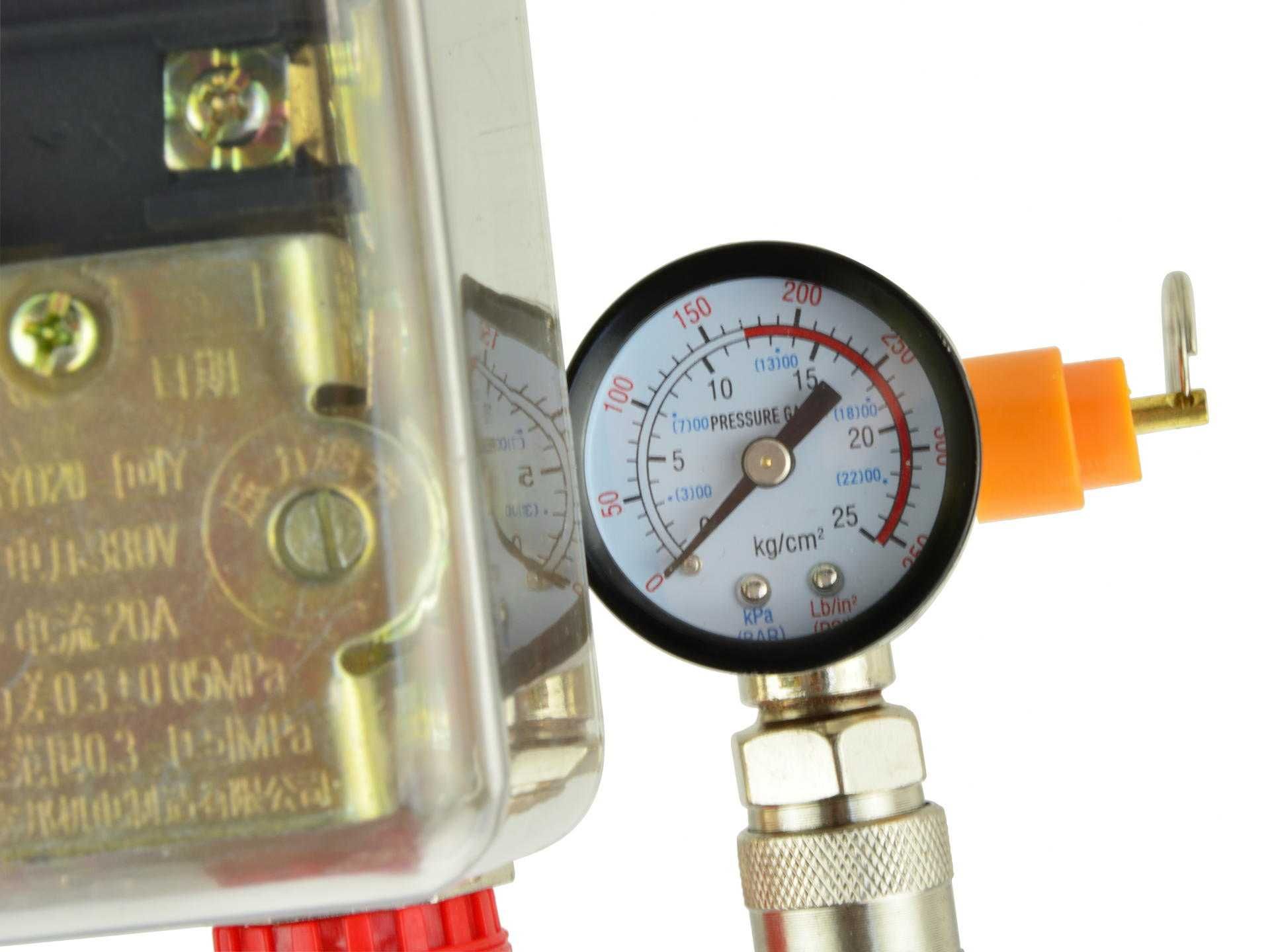 Wyłącznik ciśnieniowy presostat reduktor / 2 zegary / 400V Geko G80324