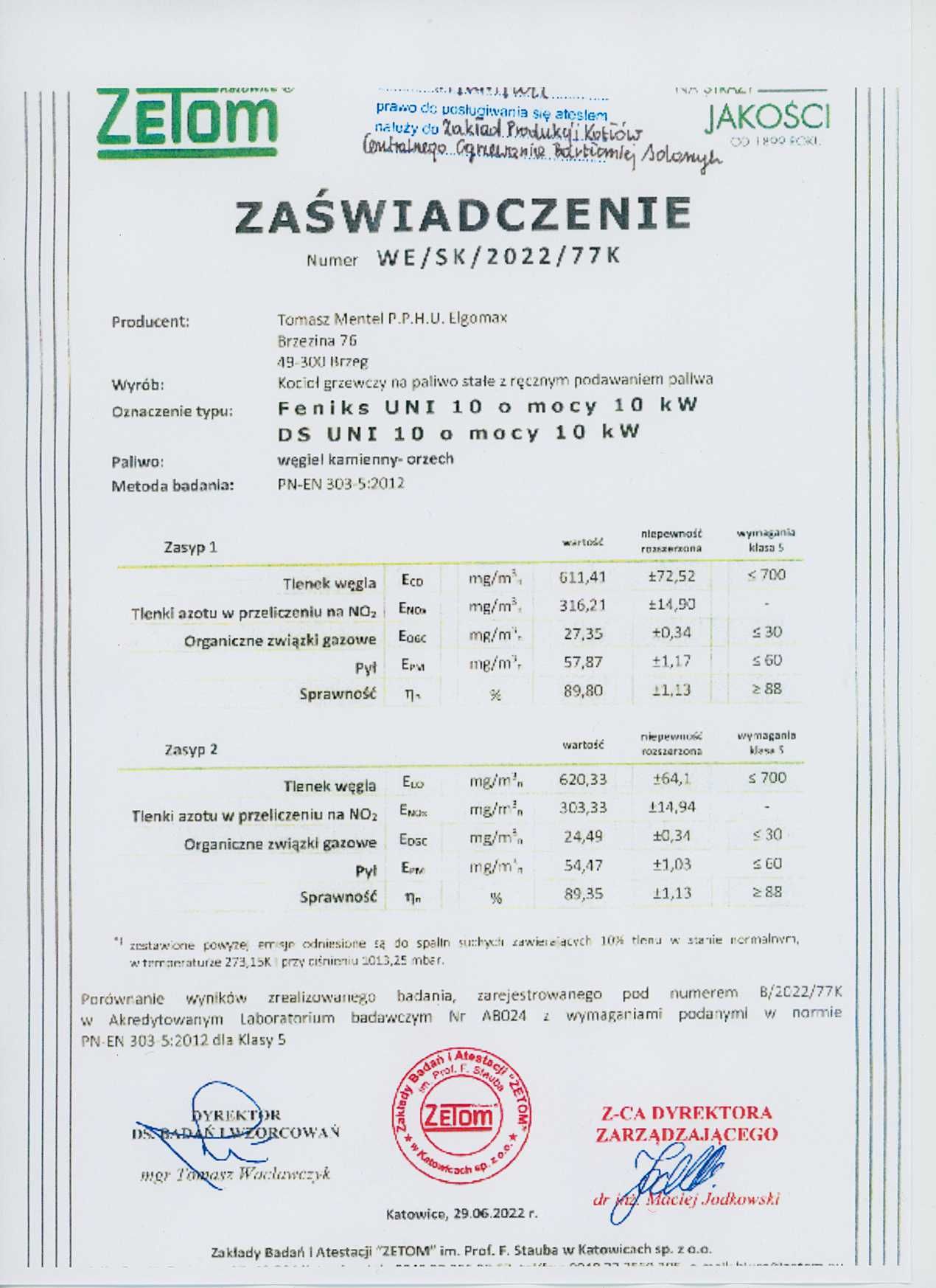 Kocioł Piec Feniks UNI 10kW V klasa / eco design