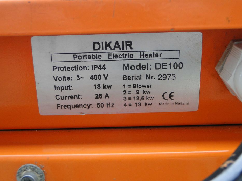 Nagrzewnica elektryczna TROTEC Dikair DE100 3.3 9 15 18kW wentylator