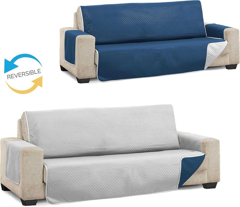 POKROWIEC na sofę 2os 110cm DWUSTRONNY pikowany na kanapę h119