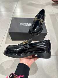 Лакові туфлі лофери Італія Emanuelle Vee 38 39, 25 cм  повномірні