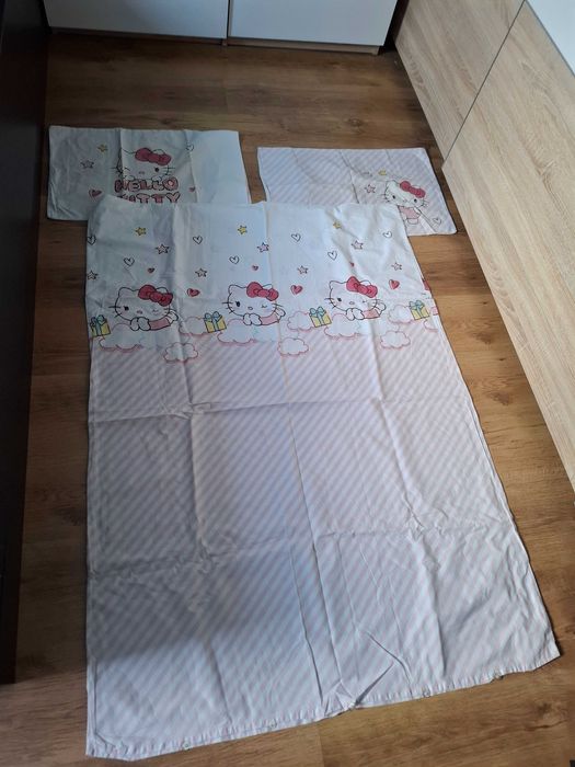 Pościel hello kitty rożowa 90x135 zapinana guziki + przescieradlo