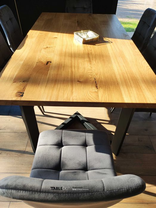 Stół dębowy z litego drewna loft rozkładany typ L Producent