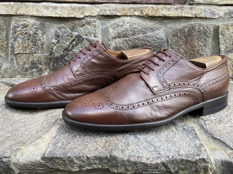 Aldo Brue р 45 Італія Шкіряні Броги чоловічі туфлі оксфорди коричневі