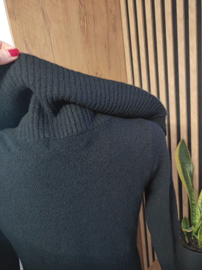 Ciepły zimowy sweterek damski sweter na guziki M/L 80% wełna wool