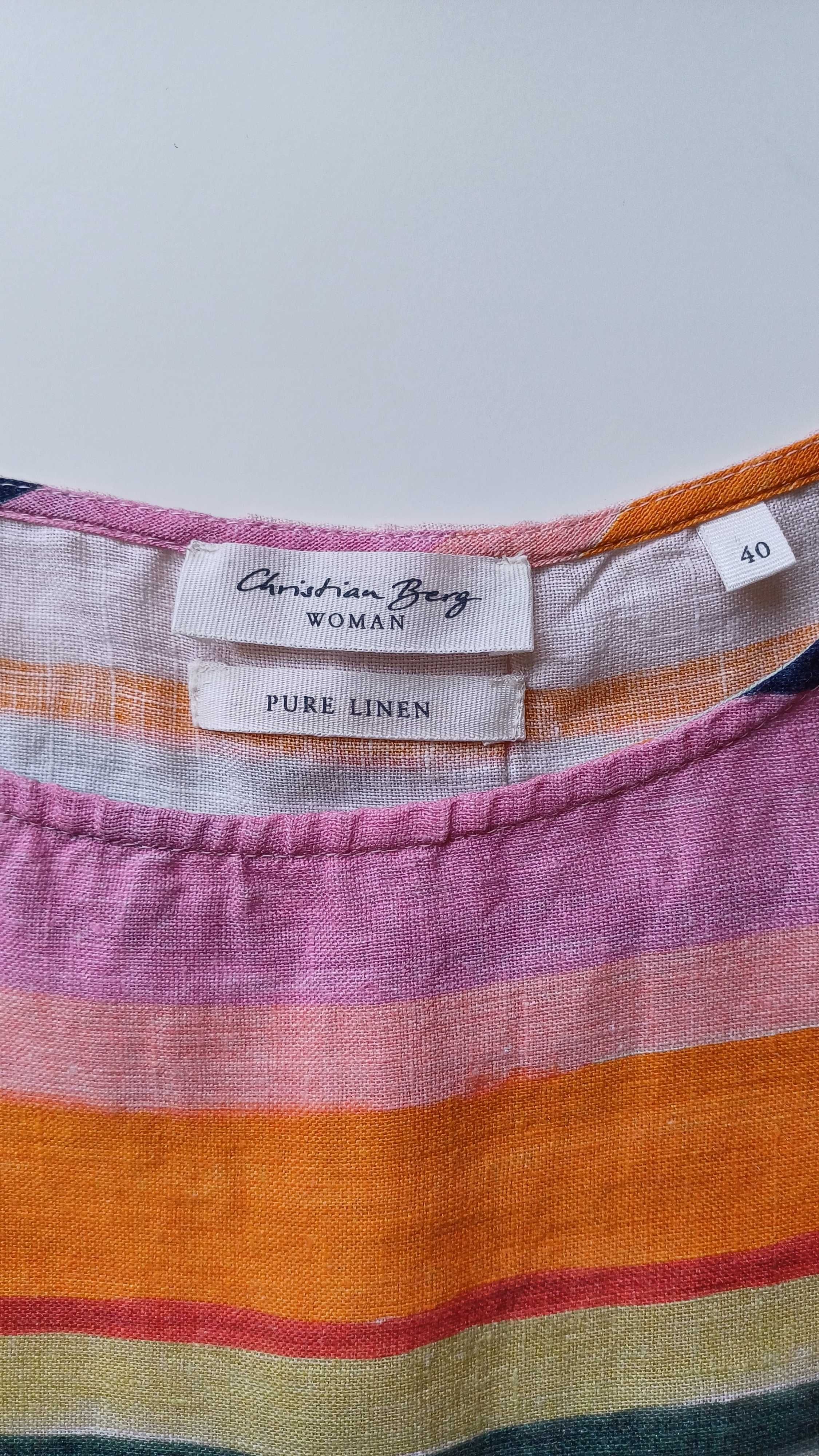 Lniany t-shirt/bluzka Christian Berg rozm. M/L oversize