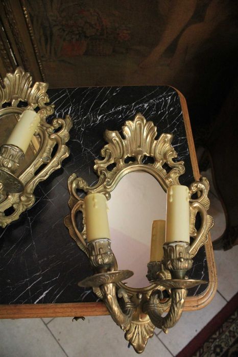 Kinkiety mosiężne z lusterkami szt.2 - Gryfino