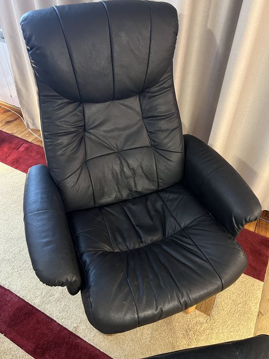 Чорне Крісло Реклайнер з Данії Екошкіра