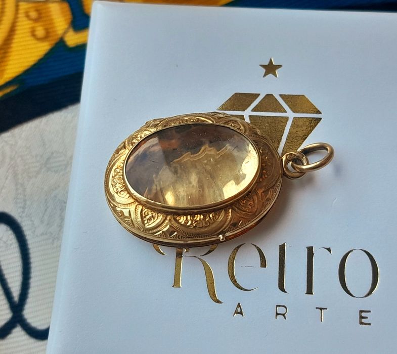 Wisiorek Art Deco Francja Złoto 750 Sekretnik Paryż Certyfikat