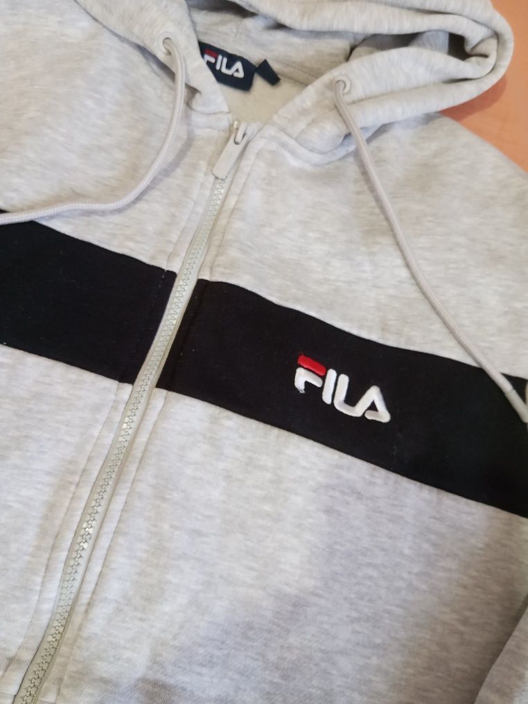 Fato treino conjunto hoodie + joggers cinza tamanho L marca FILA