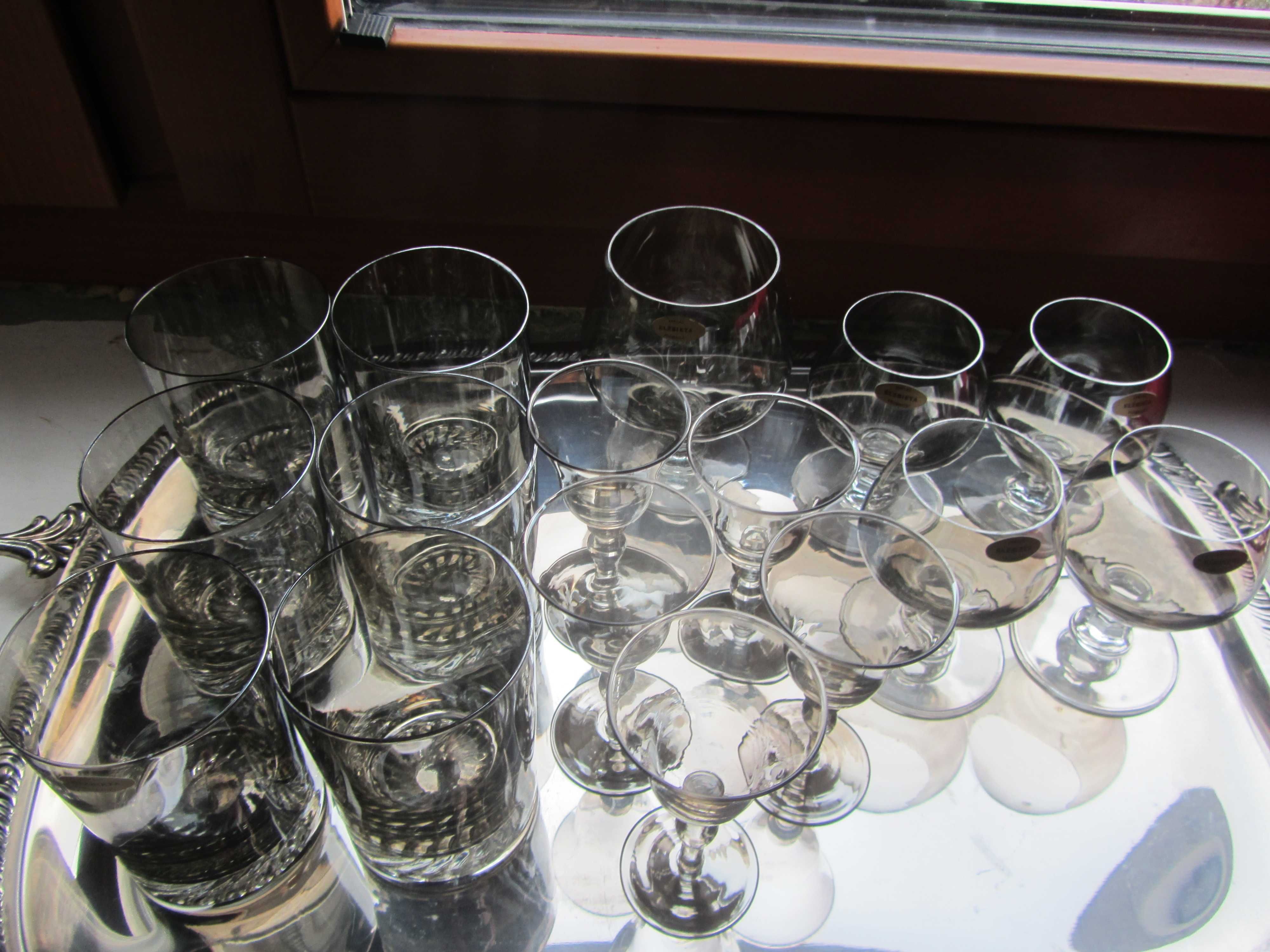 szklanki koniakówki zakład zdobniczy Elżbieta - sygnowane