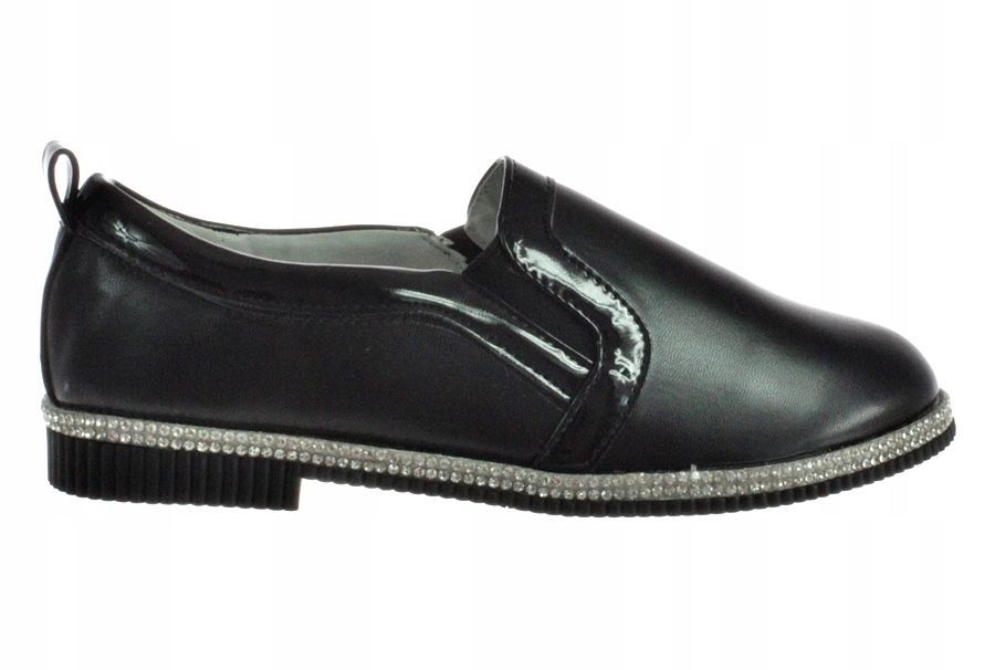 Rozmiar: 32 Półbuty Balerinki Eleganckie Czarne 6095