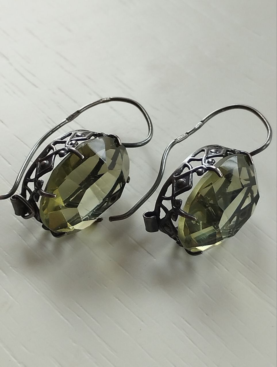 Серьги серебро 875проба звезда