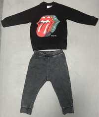 Zestaw the Rolling Stones bluza i spodnie dresowe H&M r.86