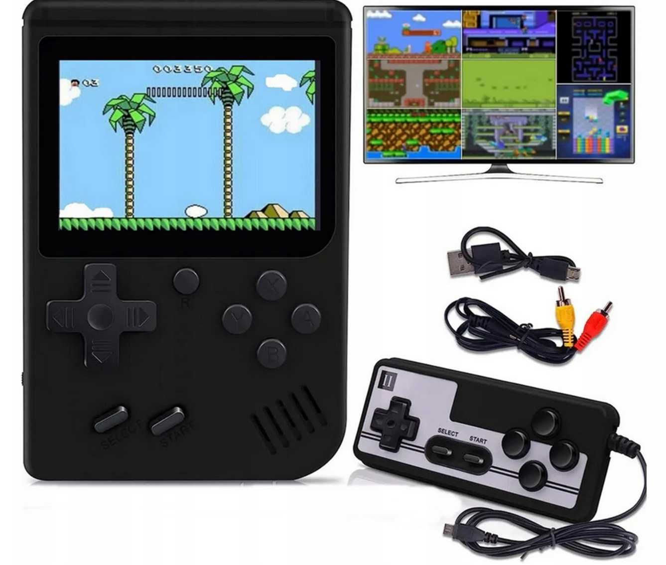 Przenośna MINI KONSOLA retro 400 gier gameboy + DODATKOWY PAD gra