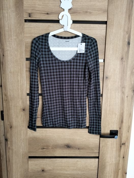 Tezenis,nowa bluzeczka damska,dziewczęca w kratkę,morska,wiskoza,r. S
