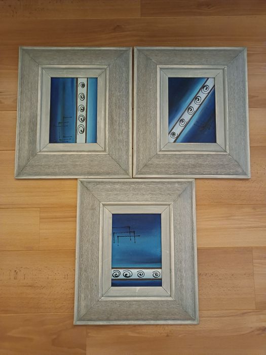 Conjunto 3 quadros abstratos