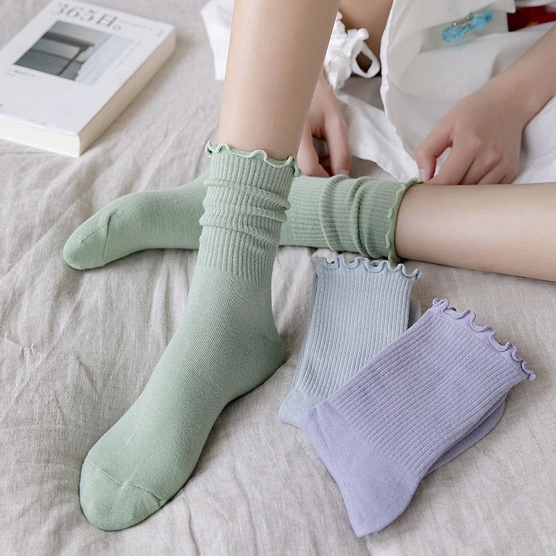 Шкарпетки з рюшами з оборкою носки в рубчик