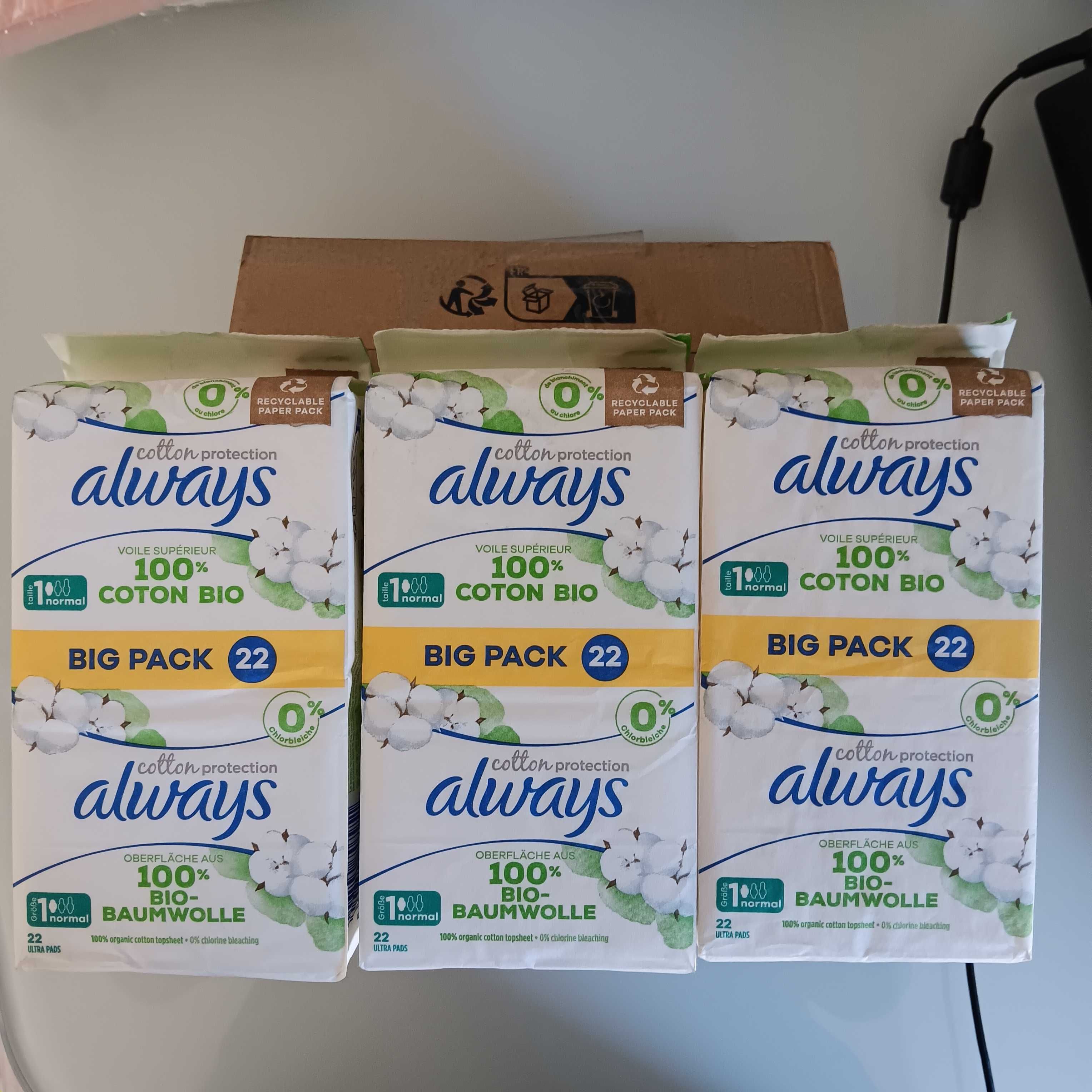 always Ultra  Cotton Protection BIO  Normal ze skrzydłami 66szt