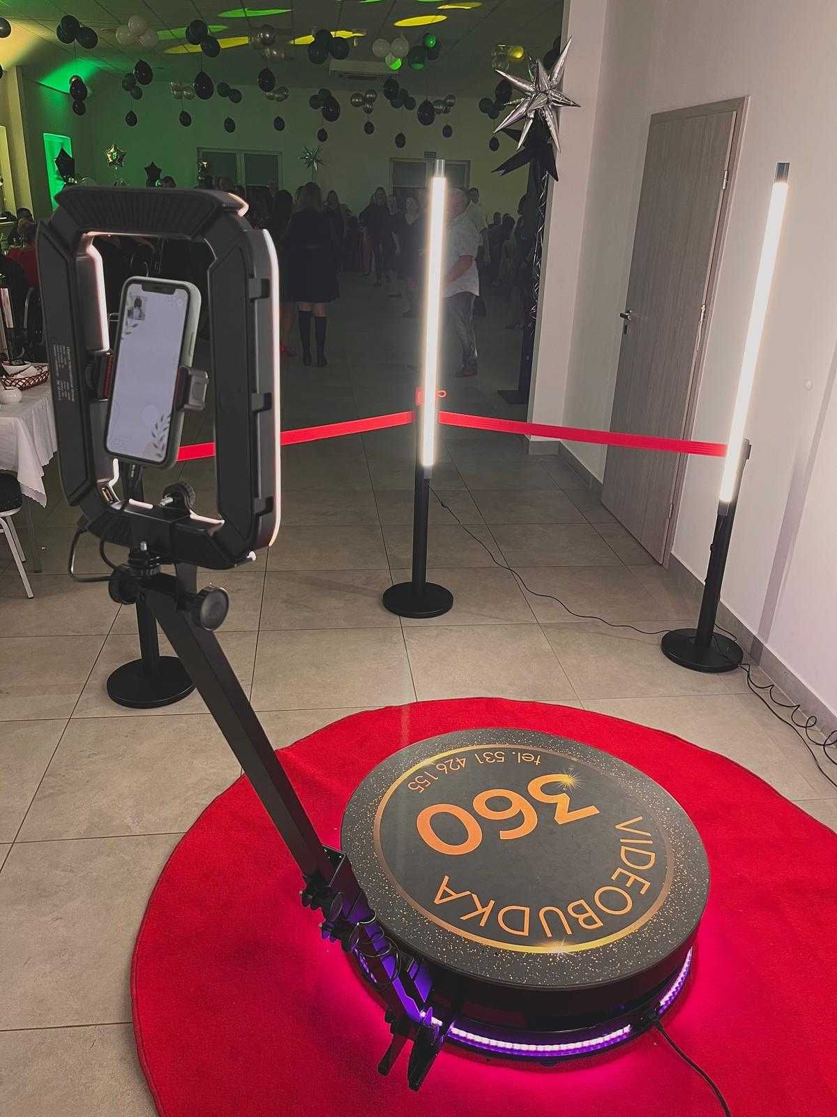 Słupki LED, komplet słupki + lampy, oświetlenie Fotobudka 360, WROCŁAW