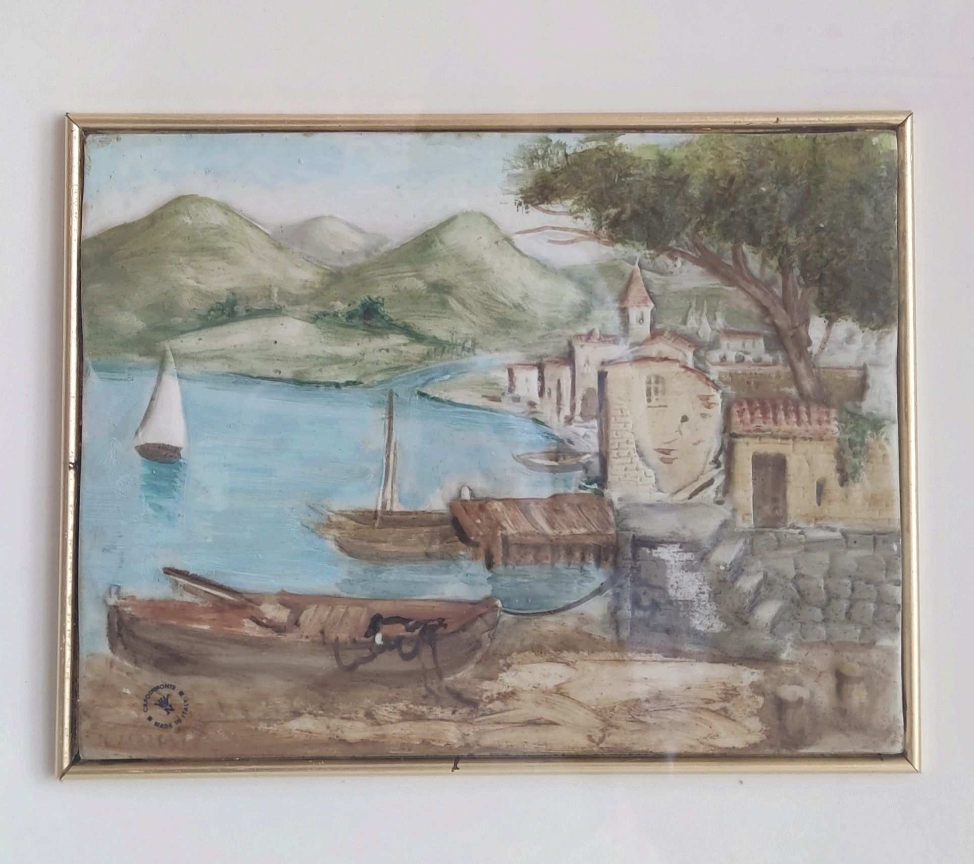 Quadro com porcelana capodimonte