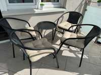 Sprzedam 4 krzesła + stół  + poduszki (ogrodowe, balkonowe, tarasowe)