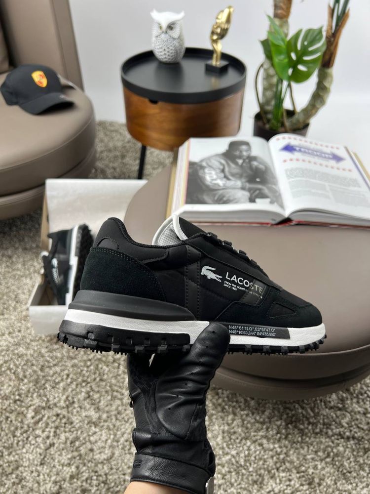 Чоловічі кросівки лакоста еліт актів Lacoste Elite Active Black White