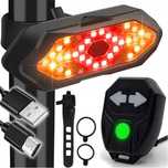 Lampka rowerowa LED tył kierunkowskazy + pilot USB sztyca tylna