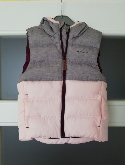 Gruby bezrękawnik z kapturem Decathlon r. 98