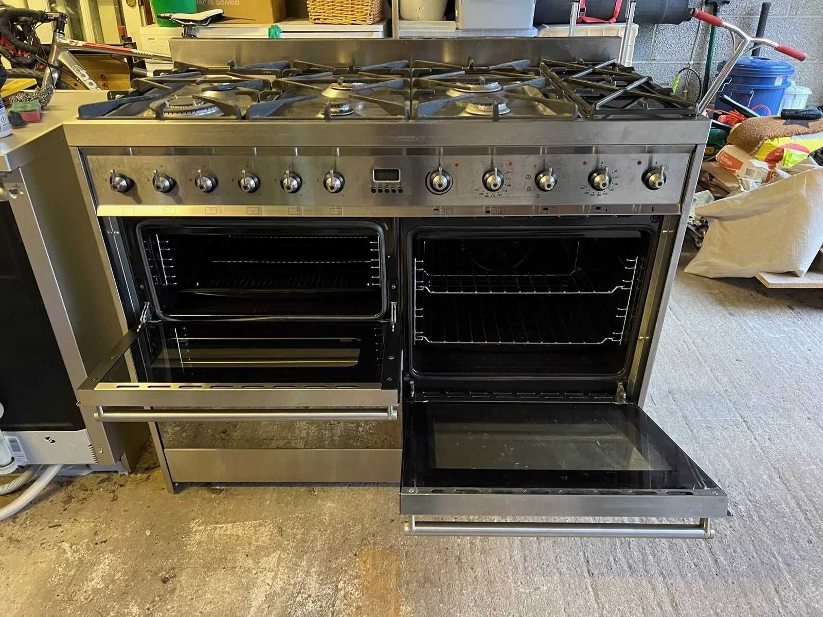 Kuchnia smeg 110 cm inox  podgrzewacz grill 2 piekarniki i 60 innych