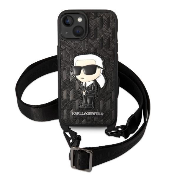 Karl Lagerfeld Monogram Ikonik Patch Etui do iPhone 14, Czarny