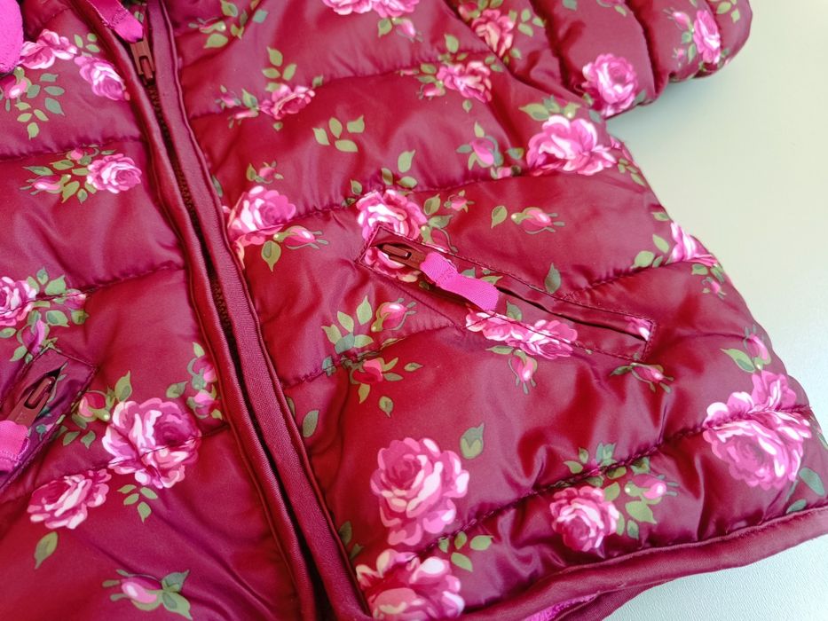 Ciepła i Urocza Kurteczka Zimowa H&M w Kwiaty - Rozmiar 62