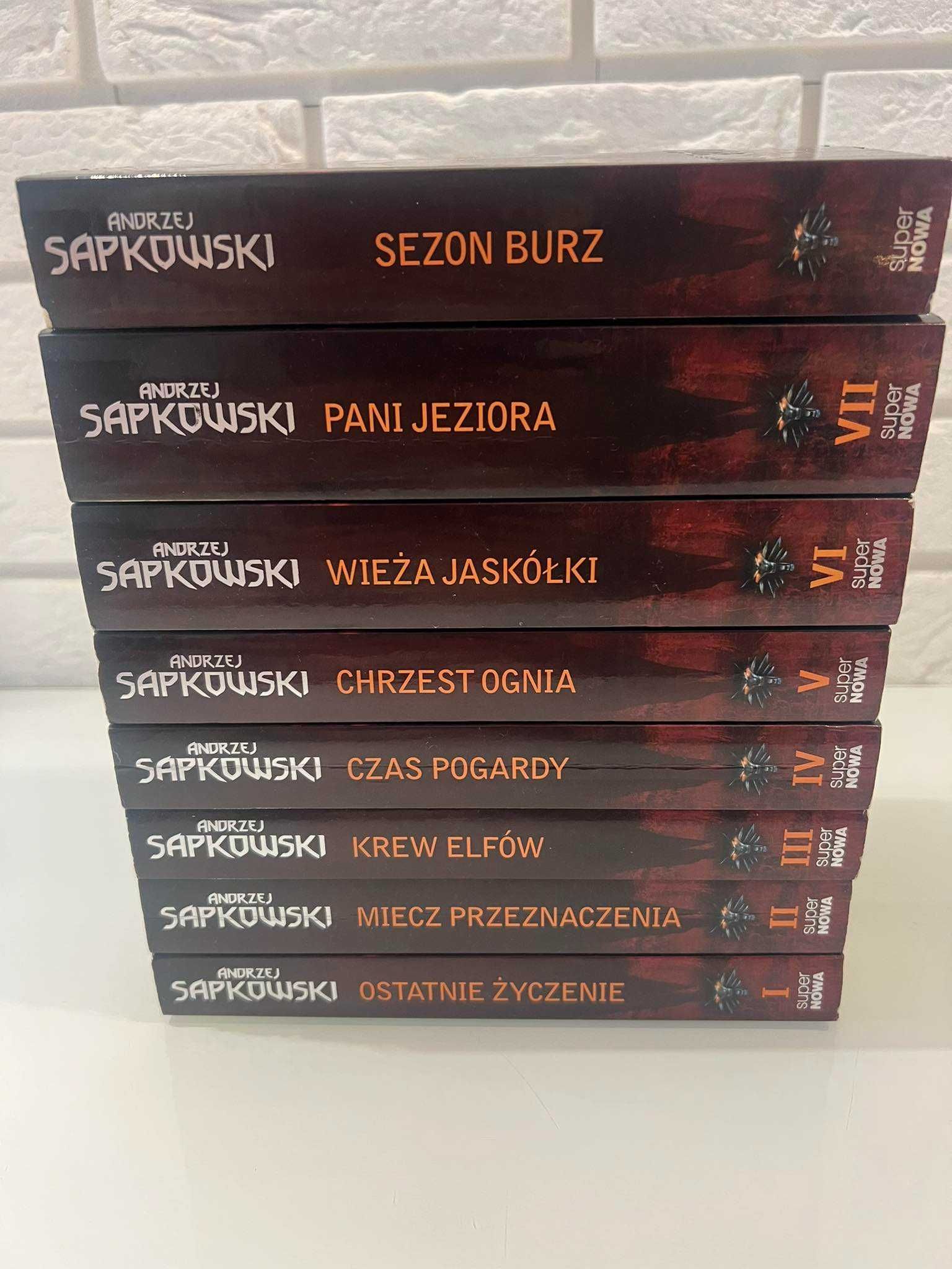"Wiedźmin" tomy 1-7 plus 8 Sezon Burz - Sapkowski, Super nowa