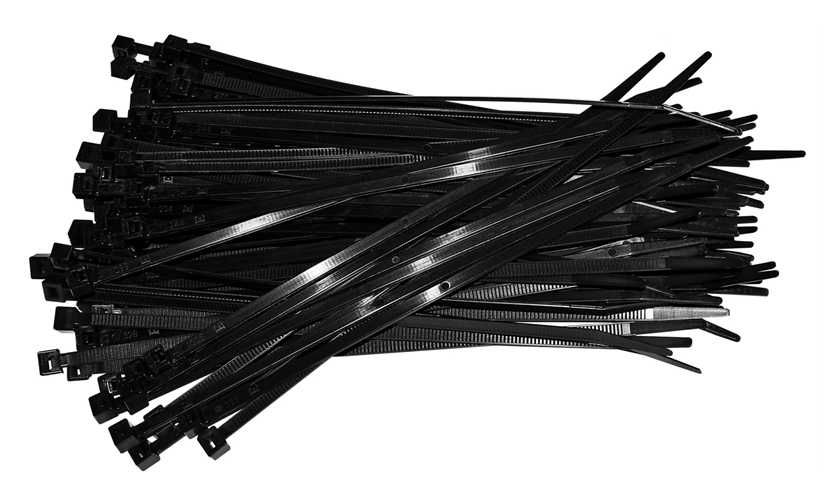 Opaski plastikowe samozaciskowe 300mm x 4.8 mm trytytki czarne 100 szt